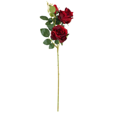 RÓŻA - Gałązka 2 kwiaty i pąk Red/Purple 63 cm